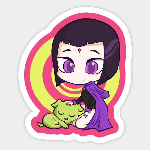 Raven and the puppy Sticker by panchi